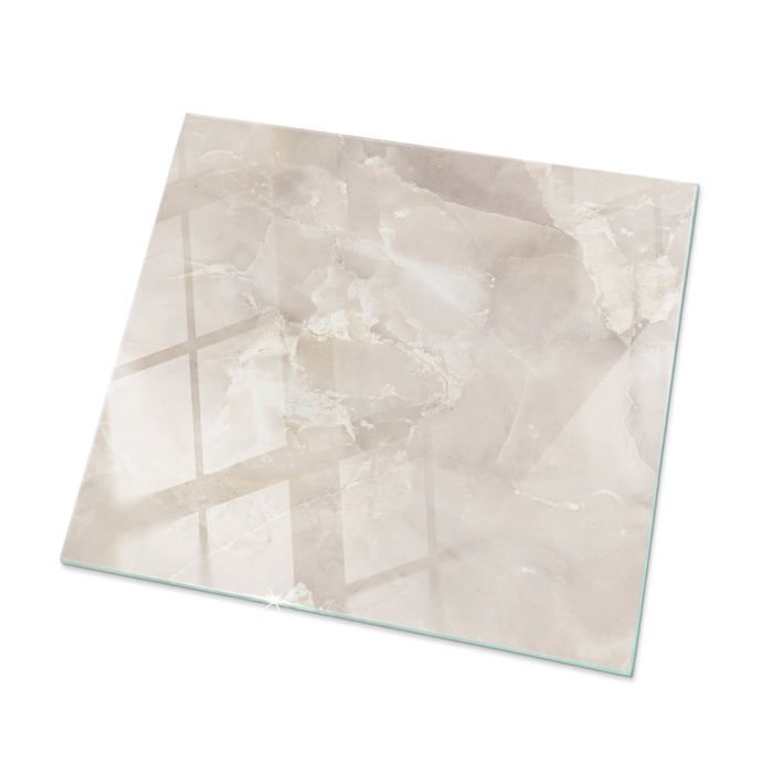 Dessus de table en verre 60x60 Motif de texture marbrée protection de surface verre minéral Tulup