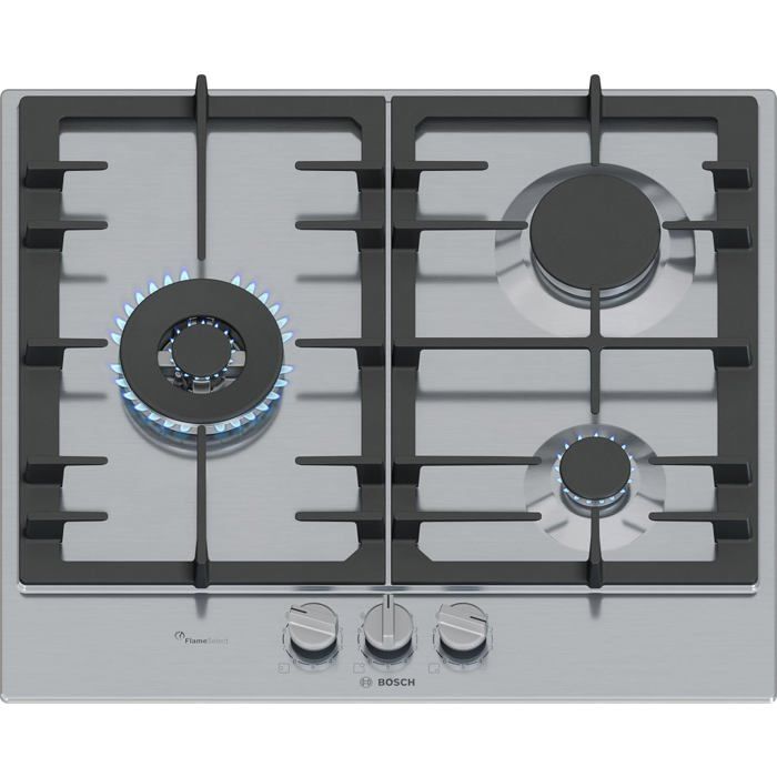 Plaque de cuisson gaz 4 feux - SUTEO - 60 cm - Inox - FlameSelect - Allumage électrique - Sécurité thermocouple - Suteo