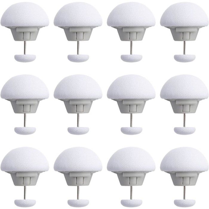 Attaches De Couette Lot De 12 Clips Ronde Antidérapants Pour Fixer Couette Oreiller Draps Fixation Décorative Champignon Blanc