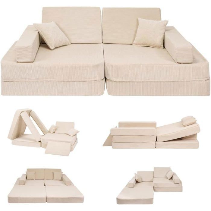 Canapé modulable enfant confortable style scandinave beige