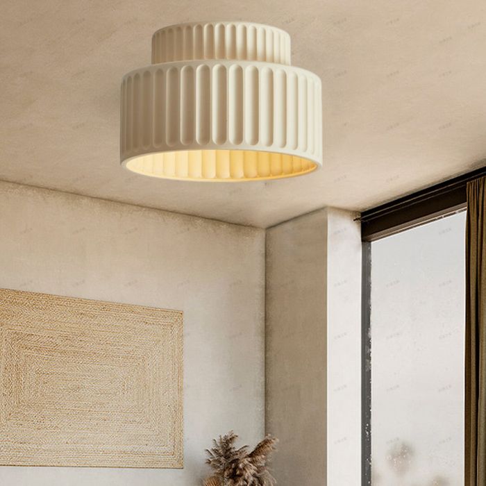 Plafonnier - SMOTOP - Résine beige - Rétro/Vintage - E27 60W