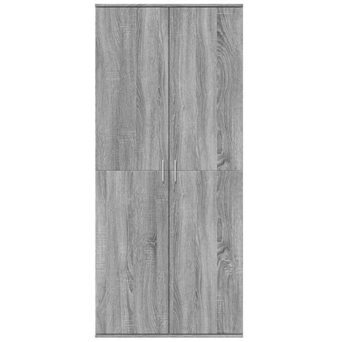 (7114)Meuble rangement - Buffet haut - contemporain - sonoma gris 80x35x180 cm bois dingénierie poid:59.84 kg