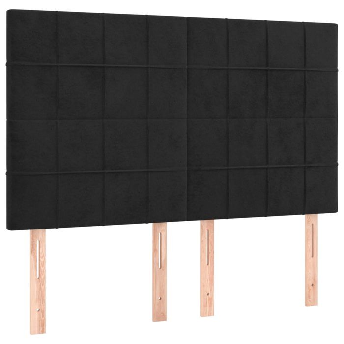 NEW Tête de lit Noir 144x5x118/128 cm Veloursaspect contemporain_27082