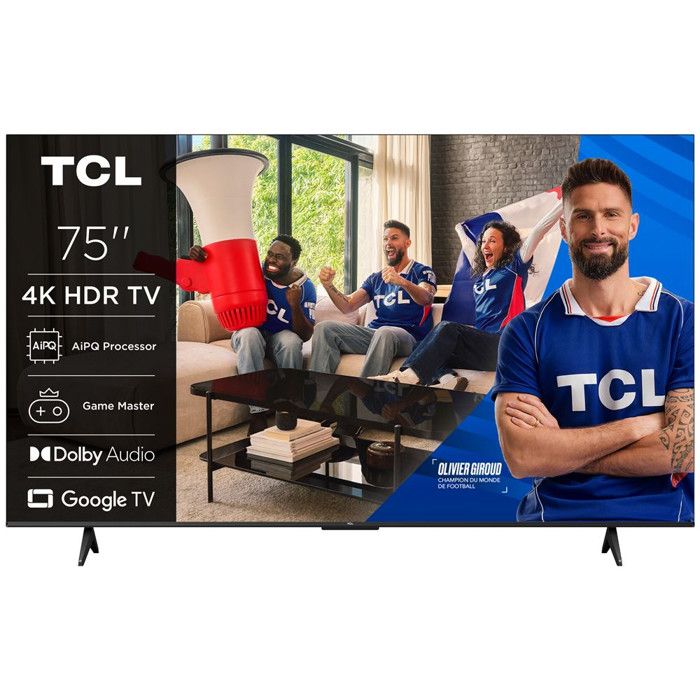 Téléviseur LED LCD TCL 75P6L Google TV 4K HDR
