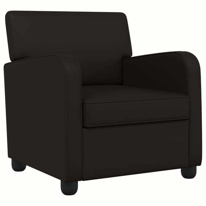 Elégance - Chic Fauteuil 1 place moderne - Fauteuil salon-séjour - Noir - Simili cuir - 70x79x78cm_0871203