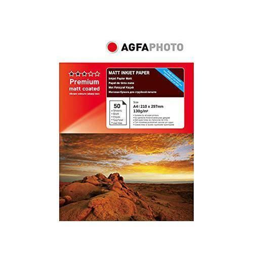 Agfaphoto Papier jet d`encre A4 50 Feuilles 130gr mat - AP13050A4M