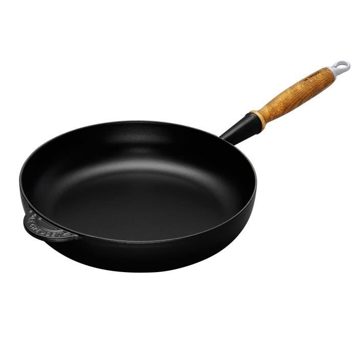 Poêle Sauteuse Vintage Le Creuset 24 Cm - Fonte émaillée Orange - Manche Bois - France