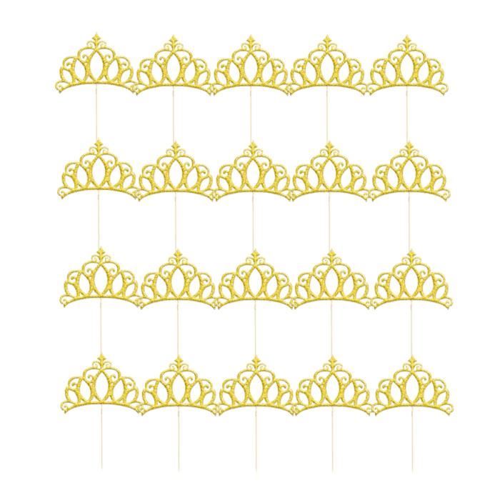 Paillettes Princesse Couronne Diademe Gateau Cupcake Topper Filles Decor De Fete Or Cdiscount Au Quotidien