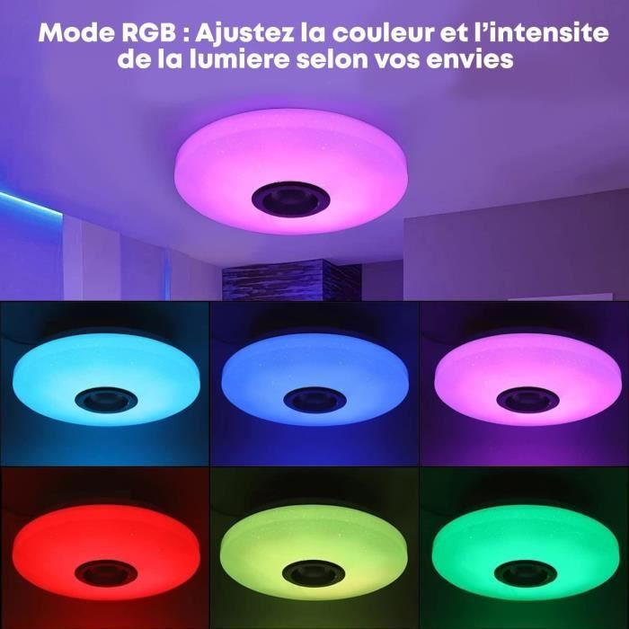 Plafonnier Led avec deux haut-parleur et télécommande 36W Plafonnier Plafonnier Led avec deux haut-parleur et télécommande 36W Plafonnier