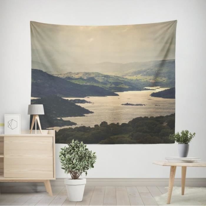 Tapisserie Murale Galaxie CEVAN XL 240x220cm - Tenture Japonaise Géométrique Belle Nuit Étoilée