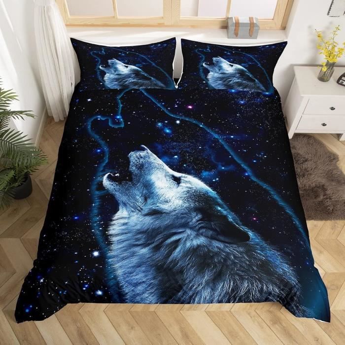 HOUSSE DE COUETTE LOUP<br> TÊTE ASTRALE main image 1
