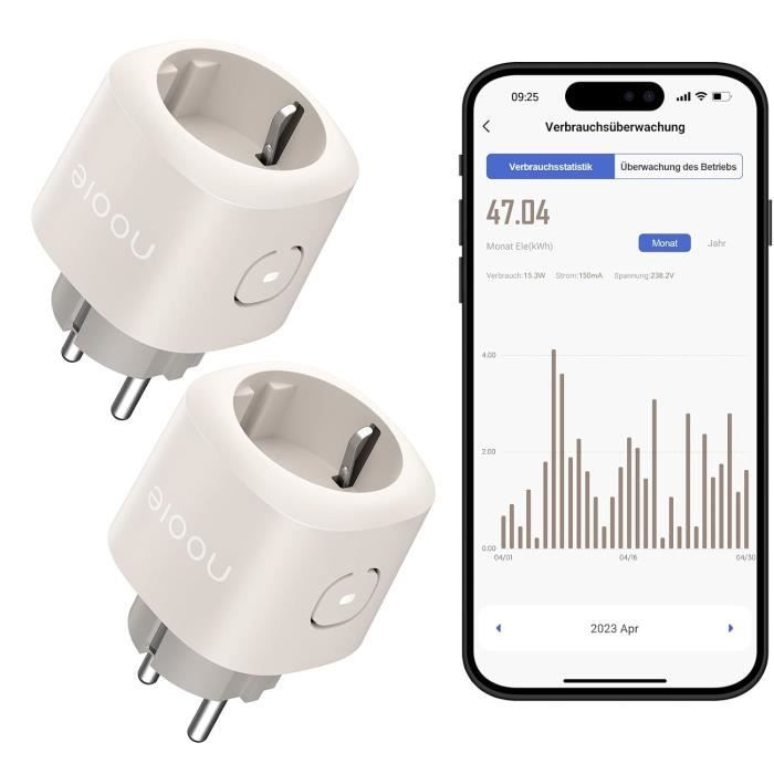 Prise connectée ZigBee, 16A Smart Plug fonctionne avec Alexa et