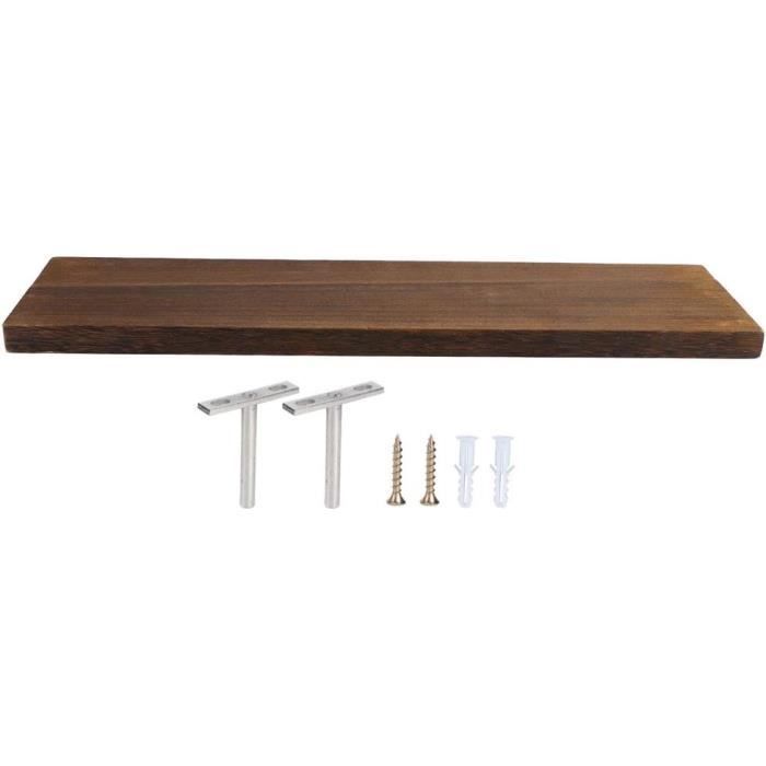 Main Sculpté Bois Design Traditionnel Support Mural Étagère Flottante Set De 2