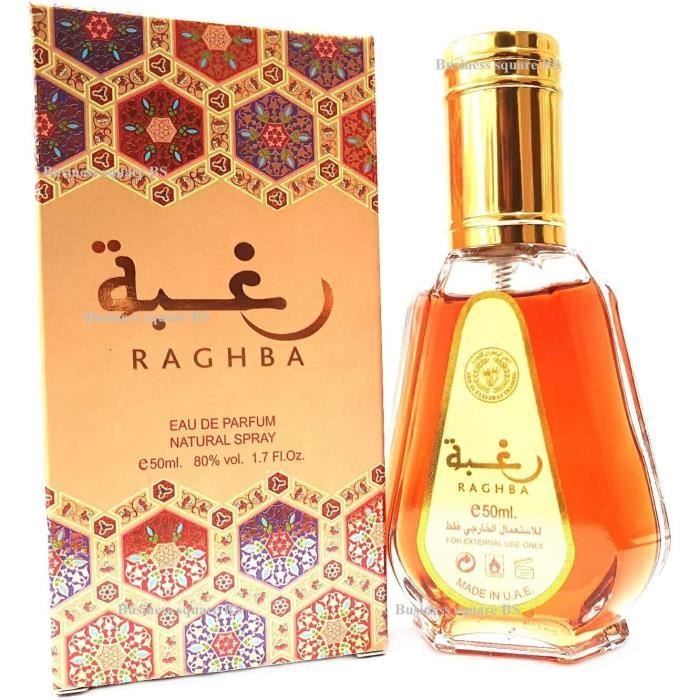Parfum RAGHBA 50ml Eau de Parfum Homme Attar Arabe, Oud Oriental Attar