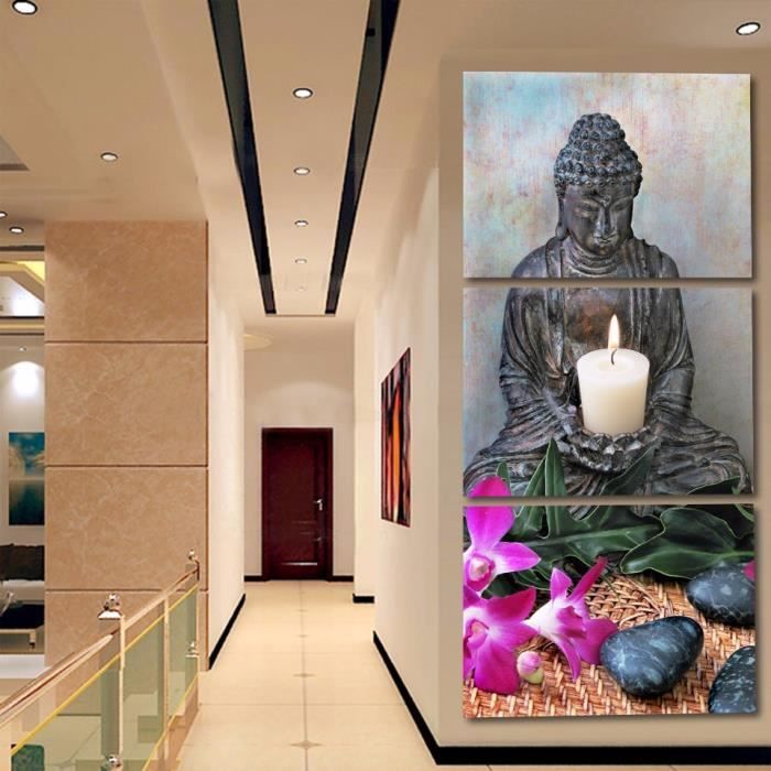 Luxe 3 Piece Hot Vendre Bouddha Peinture Imprimer Sur Toile Mur Art Abstrait Imprimer Pictures Maison Decor Aucun Cadre Cdiscount Maison