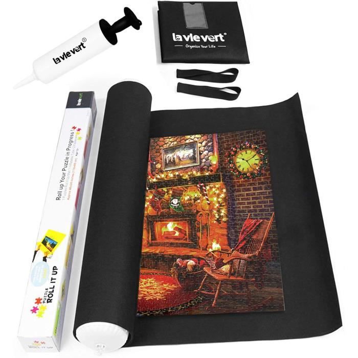 Tektalk Planche De Puzzle Pliable 1500 Pièces Avec 6 Plateaux De Tri - Tapis Portable Kaki Avec Housse Anti-Poussière