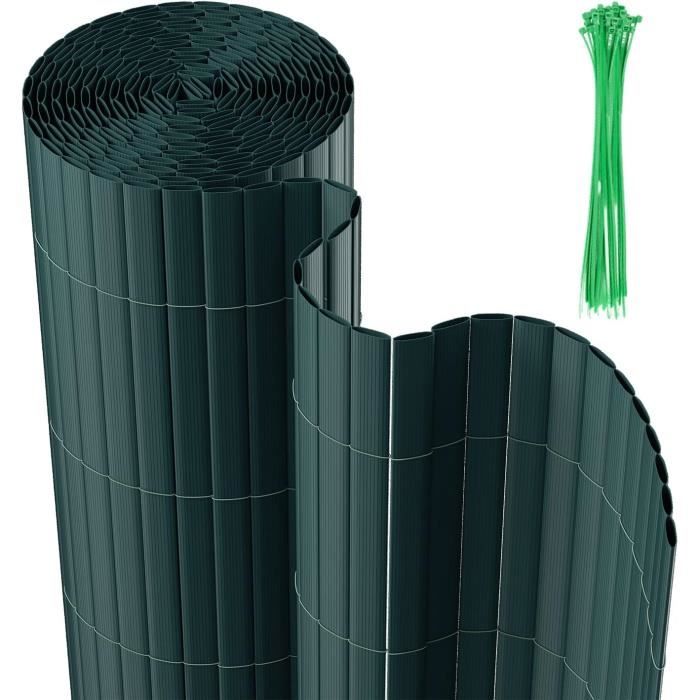 Brise Vue en PVC Vert 140x1000cm avec Serre câbles Clôture Brise Vue