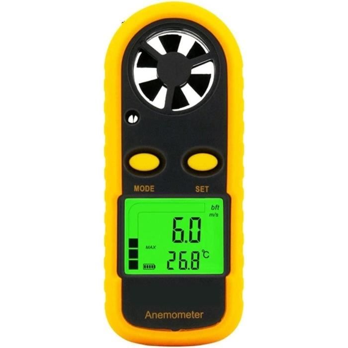Testeur de Vitesse du Vent Anémomètre numérique 0-30 m-s Compteur de