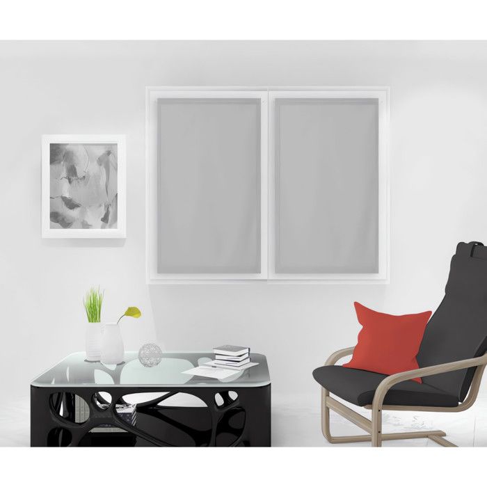 Paire Brise Bise Dolly 90x120cm - Blanc, Polyester - Pour Porte Ou Fenêtre
