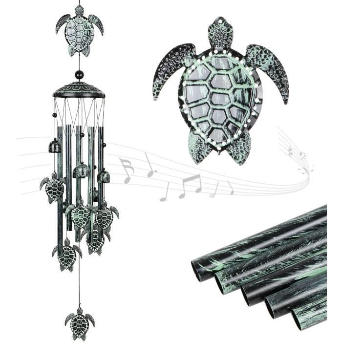 Carillon Éolien Carpe Koï Métal Vintage – Déco Jardin Terrasse Extérieur Intérieur Poisson Chance