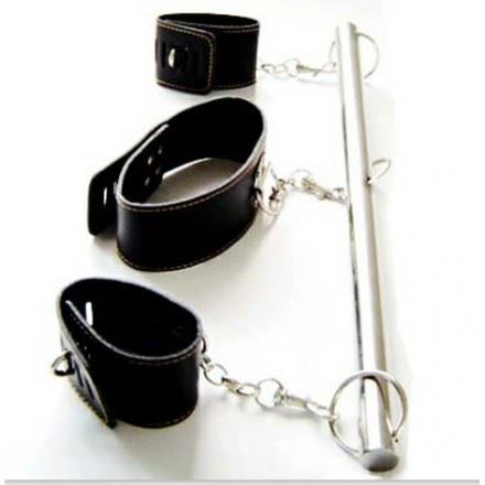 Barre De Soumission BDSM Fetish Tentation - Avec Menottes Et Collier, Réglable, Neuf