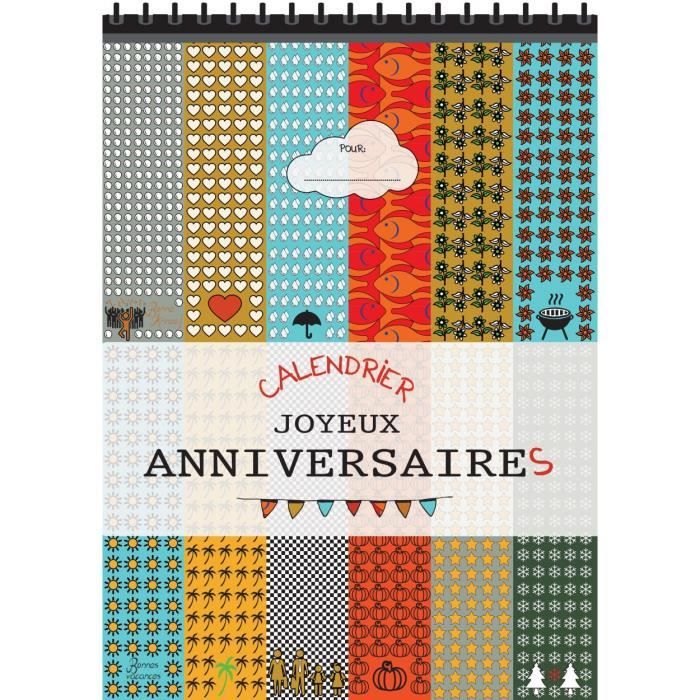 Calendrier Anniversaires Perpetuel Cadeau Anniversaire Bloc 14 Pages Spirales Calendrier Sans Annee Cdiscount Beaux Arts Et Loisirs Creatifs