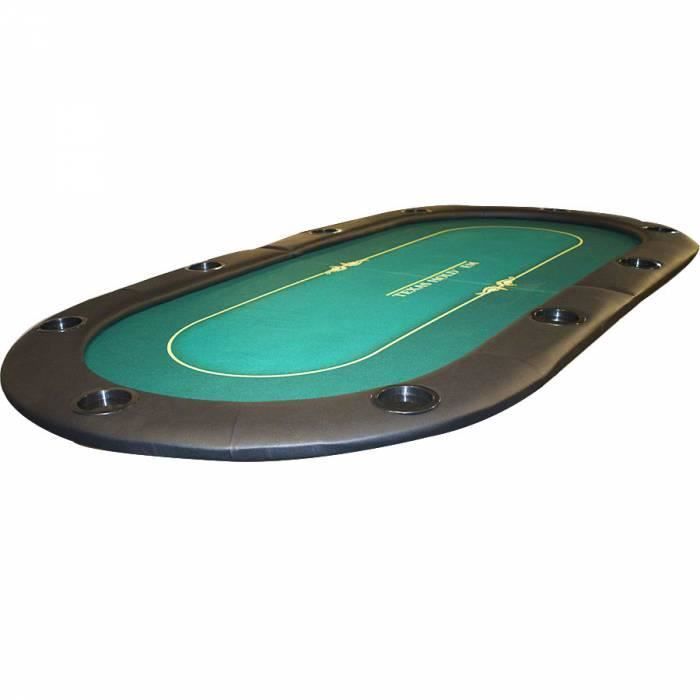 SPORTNOW Tapis de poker dessus de table de poker jusqu'à 10 joueurs sac de transport inclus 180 x 90 x 0,5 cm vert et noir | France