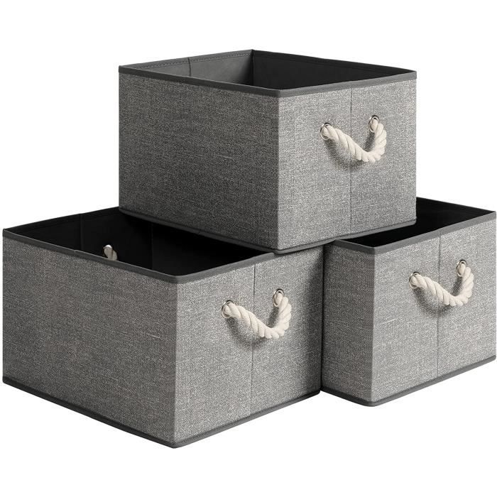 Lot De 3 Panier De Rangement, Boîtes De Rangement Pliables, Boite Rangement Tissu, Panier Tissu