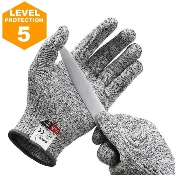 Paire de gants de protection Anti-Coupure - 4 Tailles