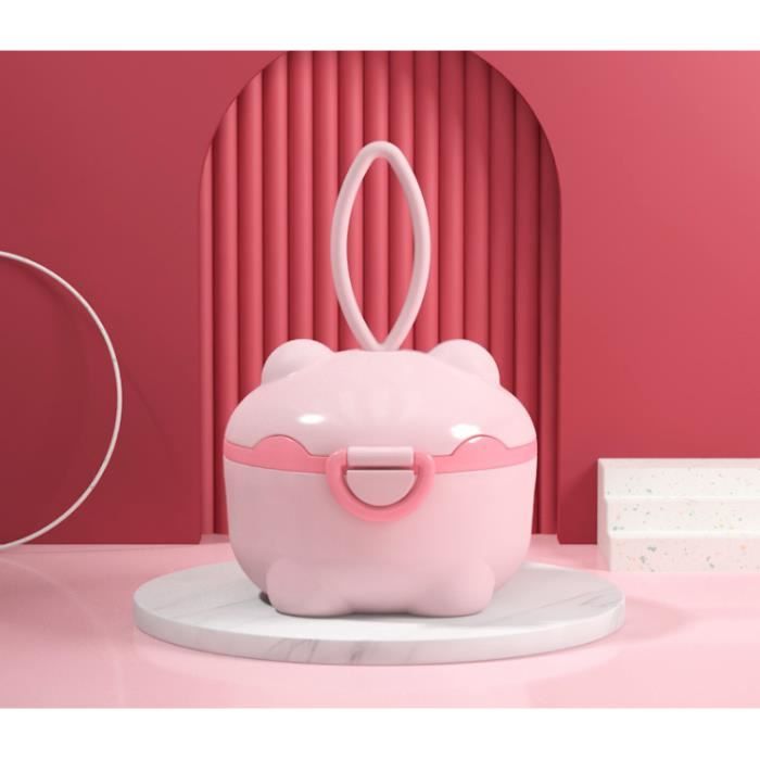 Boîte Doseuse Lait En Poudre 3 Compartiments – Grand Format Portable, Design Dessin Animé, Parfait Pour Bébé En Voyage
