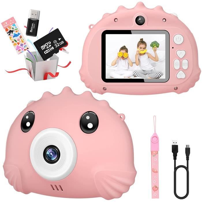 Hauibela Appareil Photo Enfant HD 1080P Avec 20MP – Carte 32 Go Et Jeux Inclus