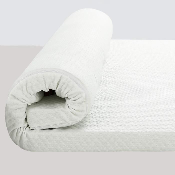 Surmatelas gel ELONEO 160x200cm, surmatelas en mousse à mémoire de forme gel de 5 cm