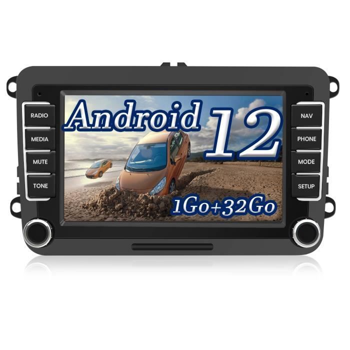 AWESAFE Autoradio Android 12 pour Golf 5 6 VW Passat Polo Seat Skoda avec 7’’ écran Tactile GPS Bluetooth WiFi[1Go+32Go]