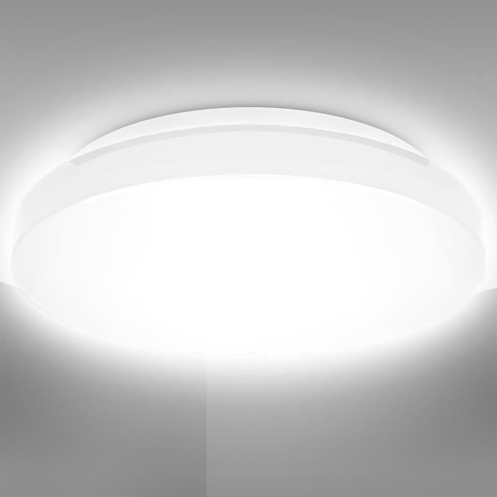 Plafonnier LED avec detecteur de mouvement 12W Plafond LED Rond Ultra-mince  Lampe Imperméable IP54 Luminaire -Ø22cm 230V - Cdiscount Maison