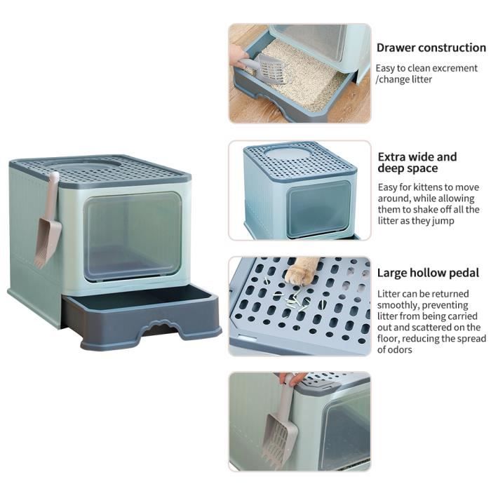 Comparer les prix de Bac à litière pliable - B.LIVEM - pour chat - grande taille - lavable sur toute la surface