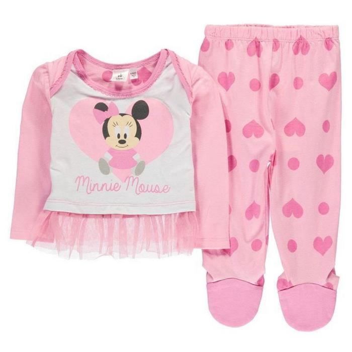 Ensemble 2 Pièces En Coton Bébé Disney Fille Minnie Rose