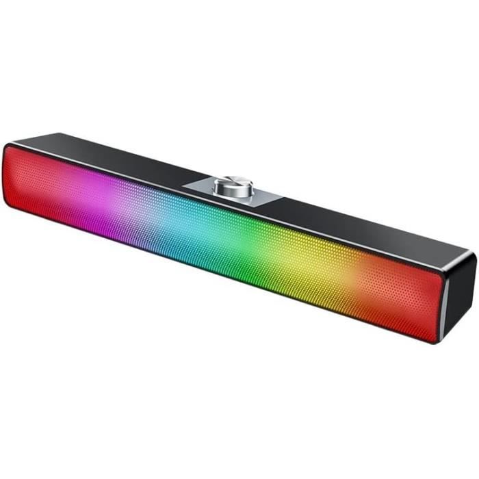 Barre De Son PC USB Bluetooth 5.3 SOULION R60 – Haut-Parleur 10W Avec LED RGB, Portable Pour Ordinateur Et Jeux