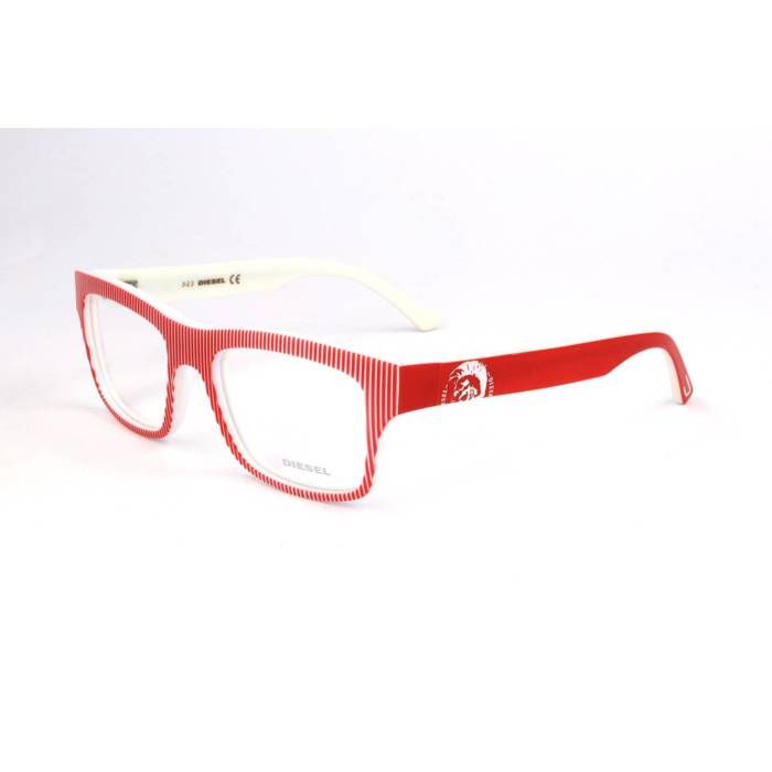 Lunettes de vue Diesel DL5034 -68 Rouge rayé - Blanc rayé