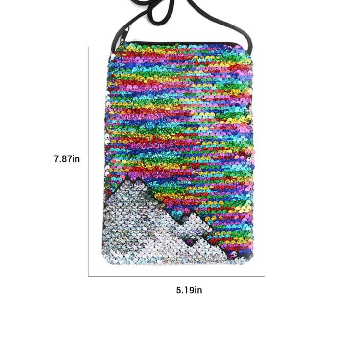 Petit Sac à Bandoulière à Paillettes Pour Enfants - Portefeuille Avec Fermeture Éclair - Rose Lapin
