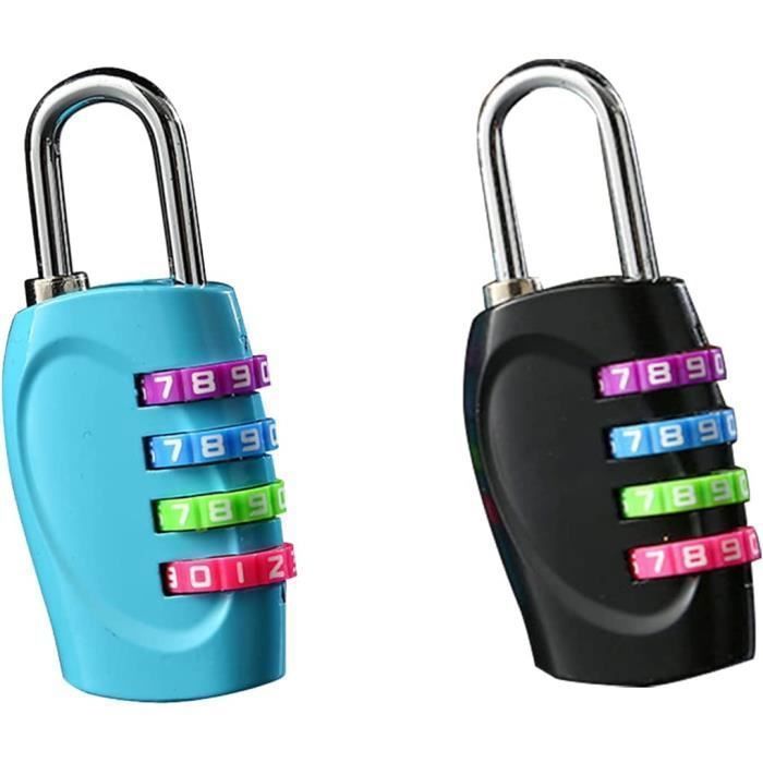 Lot De 2 Cadenas Code 4 Chiffres SNZ - Antivol Casier/salle Sport - Rose - Avec Chaîne