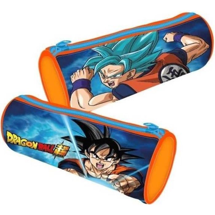 Trousse scolaire ronde Dragon Ball Z 23 cm Orange et bleu