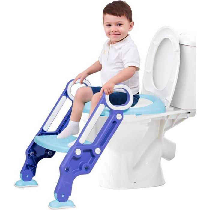 DREAMADE Siège de Toilettes Enfant Pliable Confortable avec 2Marches  Réglable, Réducteur WC Antidéparant 2-7Ans,Charge 50KG,Violet