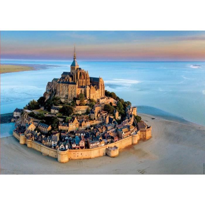Puzzle Adulte Le Mont St Michel A L Aube 1000 Pieces Collection Monument Normandie Ile Mer Paysage