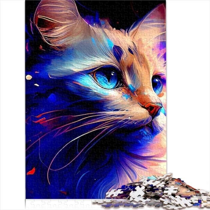 Puzzle En Bois Avec Forme De Chat | 135 Pièces Puzzle De Sculpture Animal De 135 Pièces,Jouet Pour Soulager L'Ennui - Pour Femmes Famille Amoureux Des Chatons Halloween Noël Fête Maison