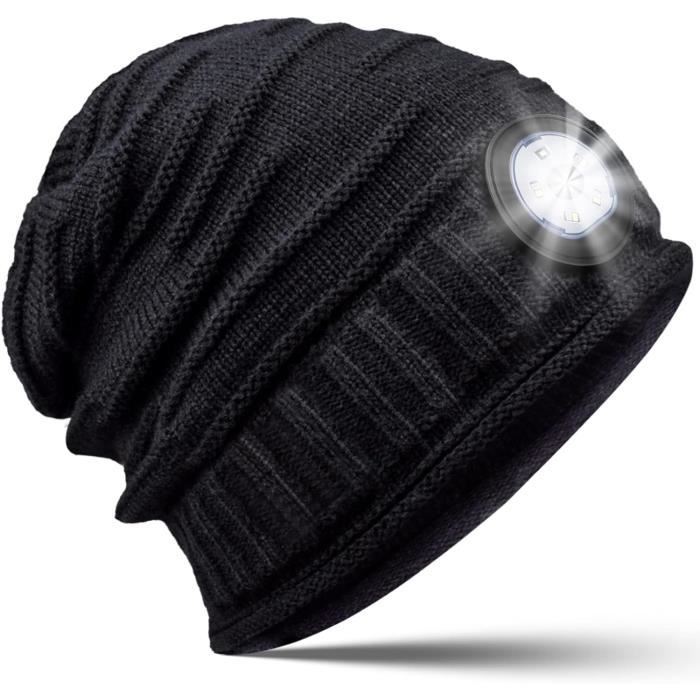 Chapeau unisexe avec lumière, lampe frontale rechargeable USB mains libres, bonnet LED, cadeau d'hiver pour homme, papa, père, mari, lui et elle (rose Chapeau unisexe avec lumière, lampe frontale rechargeable USB mains libres, bonnet LED, cadeau d'hiver pour homme, papa, père, mari, lui et elle (rose