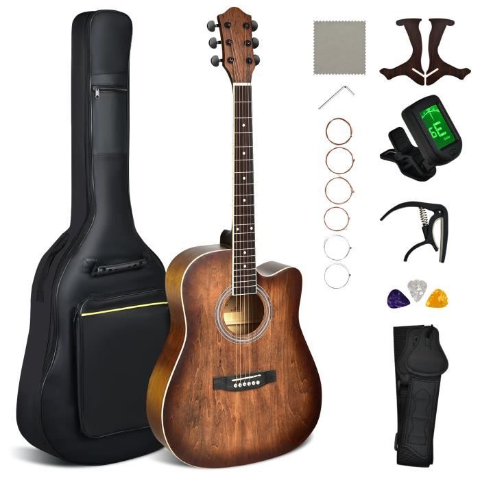 Mini Guitare Acoustique En Bois 6 Cordes – 58,4 Cm – Idéale Pour Débutants, Enfants Et Adultes – Cadeau Musical