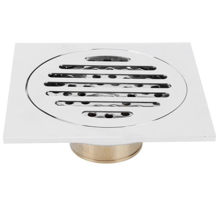 GOTOTOP Drain de sol 10x10cm Siphon de sol Carré Douche Cuivre Anti-insectes Anti-odeurs Siphon de sol pour salle de bain Maison