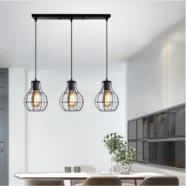 Suspension Lirra Vintage en fer et verre - Plafonnier style industriel pour bars et maisons K2234 | KIKI LIGHTING