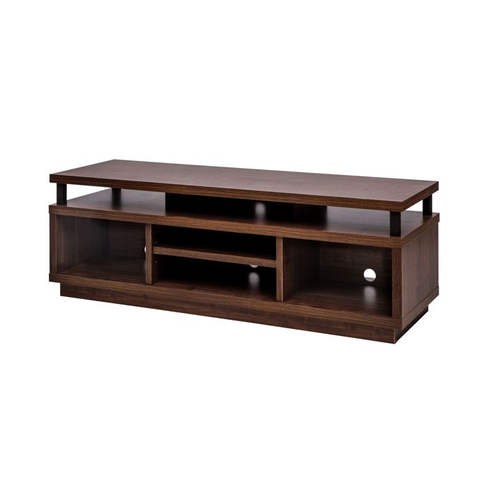 Iris Ohyama Meuble TV Meuble tele Banc TV Ecran jusquà 55 pouces OTS-125M Marron L38 x P126 x H41.5 cm