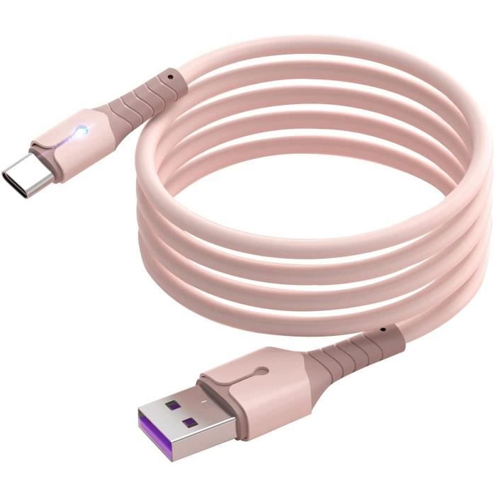 Cable USB-Type C Charge Rapide 3A Silicone Rose 2m Pour Samsung A13 / A33 /  A53 / S22 / S22 Plus / S22 Ultra Little Boutik® - Cdiscount Téléphonie